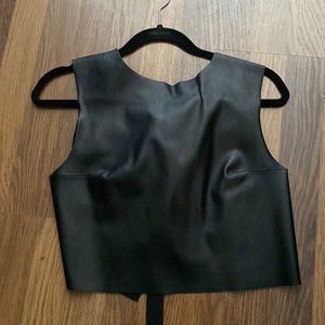 ZARA Faux leather top